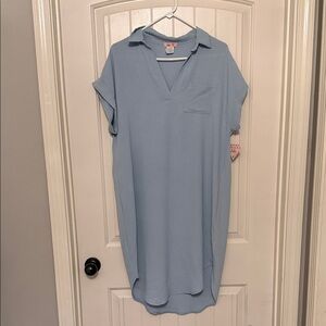 Chic Light Blue Midi Dress